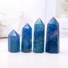 1PC Natural Crystal Blue Fluorite Point Wand Healing Gemstone Fluorite Crystal Column Quartz Tower Home Decoration 5