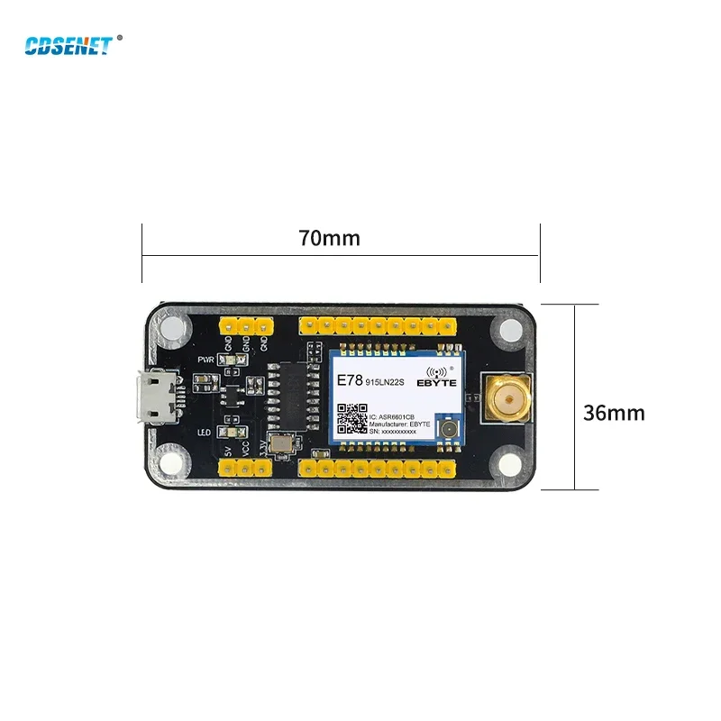 915MHz ASR6601 Lorawan SOC Test Board Kit with Antenna CDSENET E78-915TBL-02 21dbm 5.6KM Low Power USB To TTL