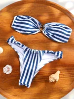 ZRTAK Two Piece Bikini Low Waist Swimwear For Women Sexy Swimsuit Print Bikini Sets Bandeau Beachwear Push Up Bath Suit