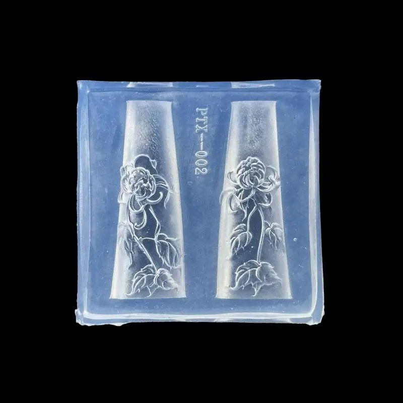 3D Silicone Bow Flower Nail Carving Mold - Transparent Butterfly Rose Floral Template, DIY Nail Art Decoration Manicure Tools