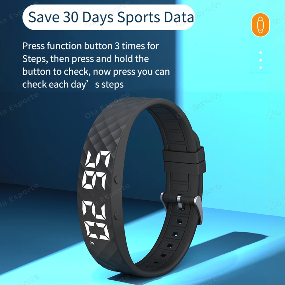 Smart Bracelet LED Digital Waterproof Smart Clock Smartband With running pedometer Monitor Smart Band Vibration Alarm Reminder 3