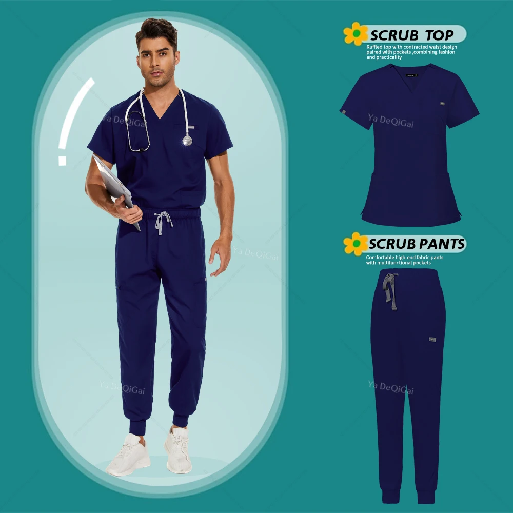 

Hospital Doctor Nursing Scrub Set Women Men Casual Jogger Suits Nurse Phary Clothes Medical Uniform Clinical Workwear