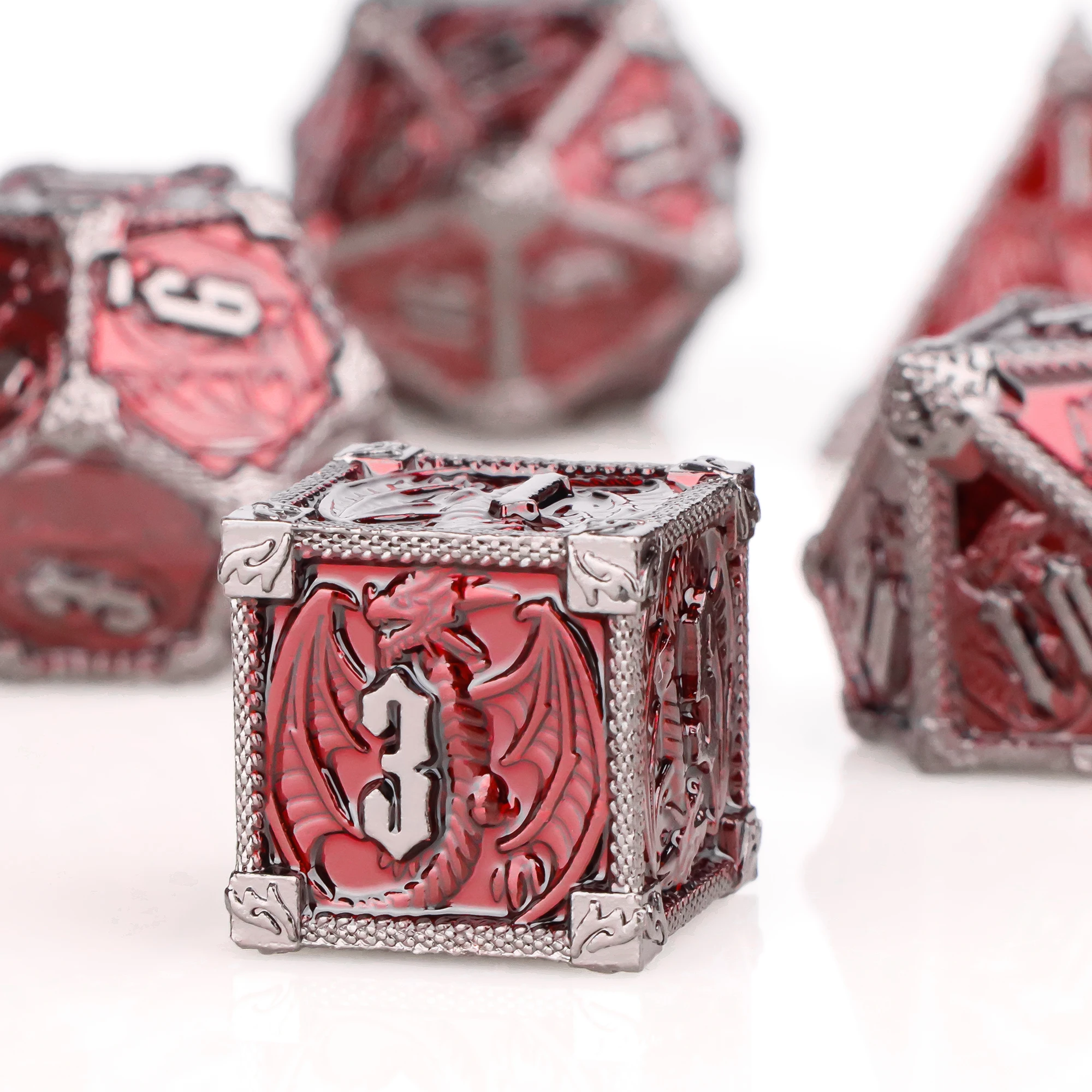 Metal Dice Set Black Dragon D&D Dice RPG for Dungeons and Dragons Role Playing Game Polyhedral