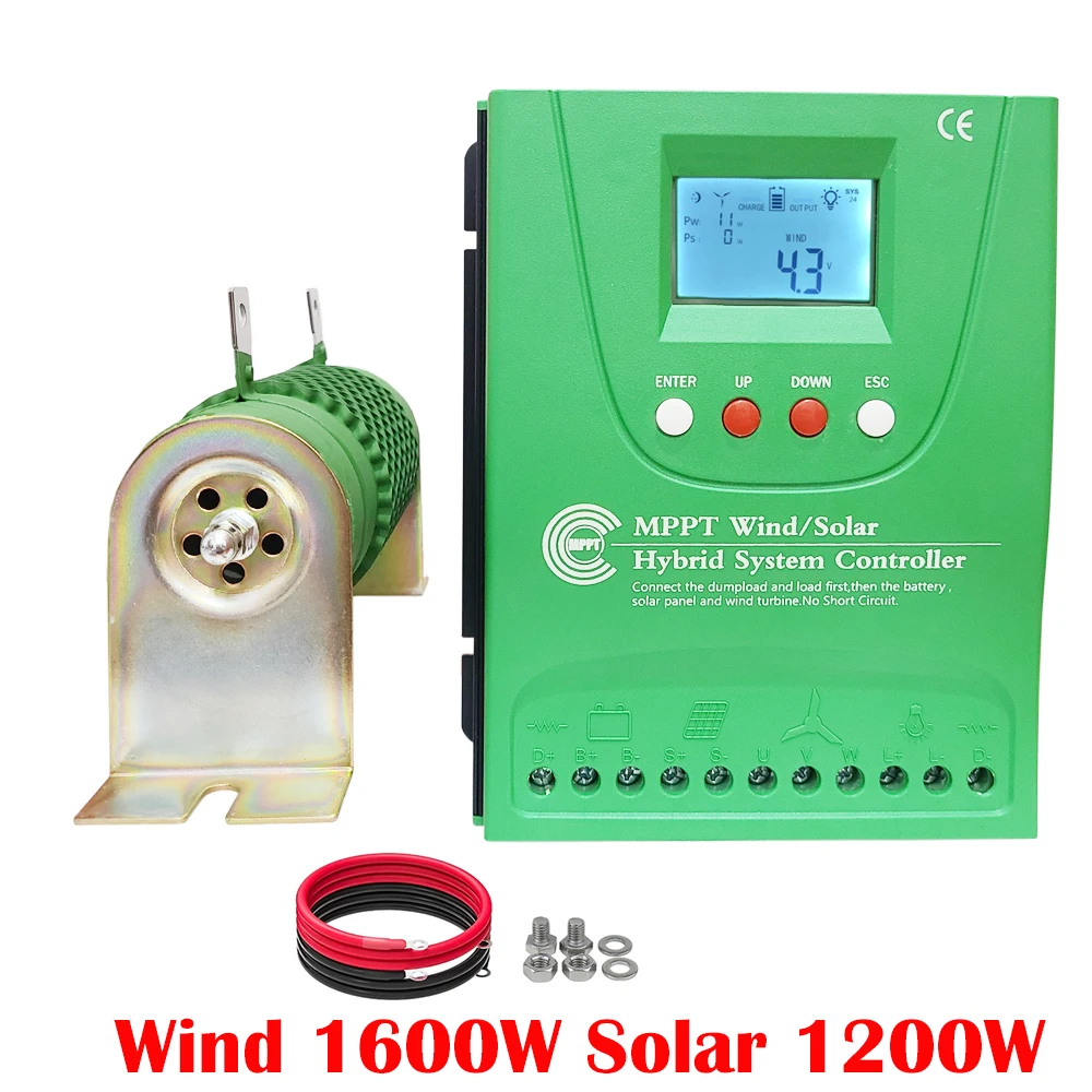 

12V 24V 48V MPPT 2800W Hybrid Wind Solar Charge Dischage Booster Controller Regulator With Dump Load Wind Generator Solar Panel