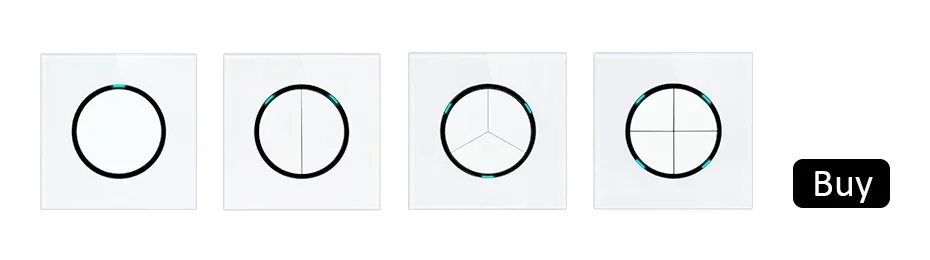 glass wall light switch 1 gang 2 gang 3 gang options