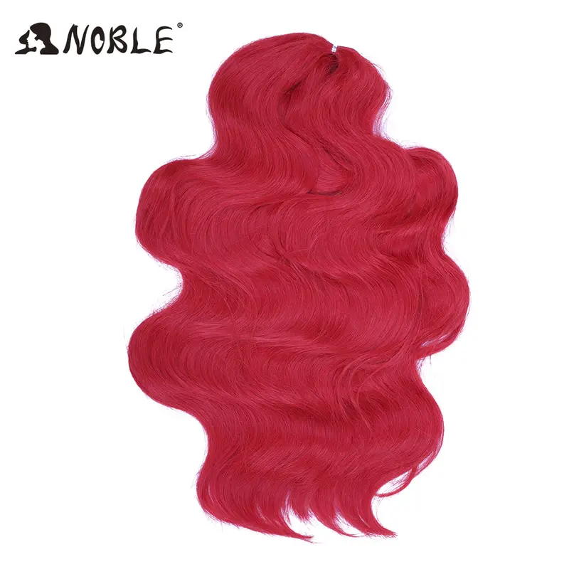 Noble Hair Soft Body Wave Crochet Hair 24Inch 3PCS Synthetic Hair Braids Ponytail Fake Hair Wavy Ombre Blonde Hair Extensions - Image 13