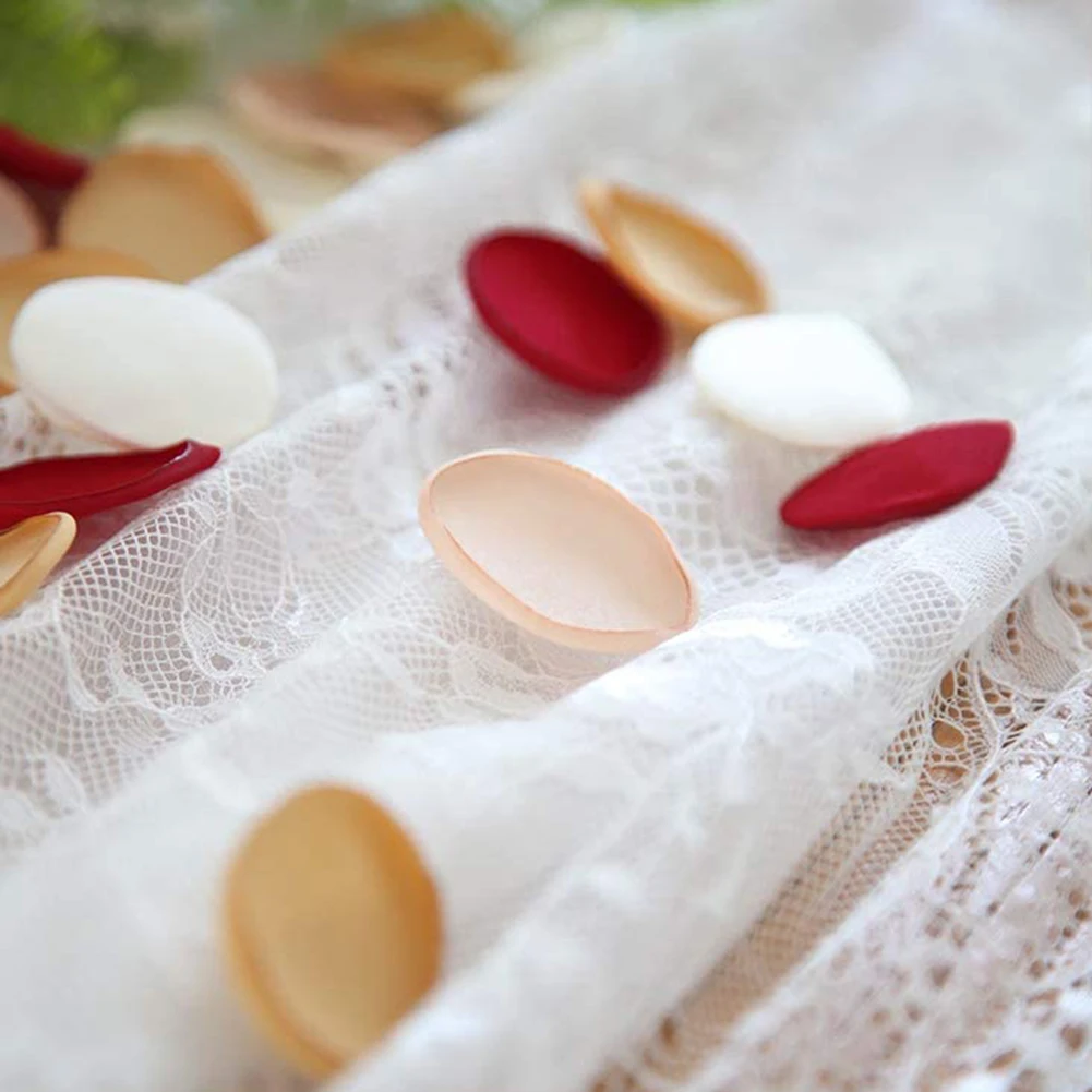 500Pcs Handmade Rose Petals for Wedding Flower Girls 3-4 CM Artificial Silk Rose Petal Valentines Day Deco ca&ntilde;on petalos boda