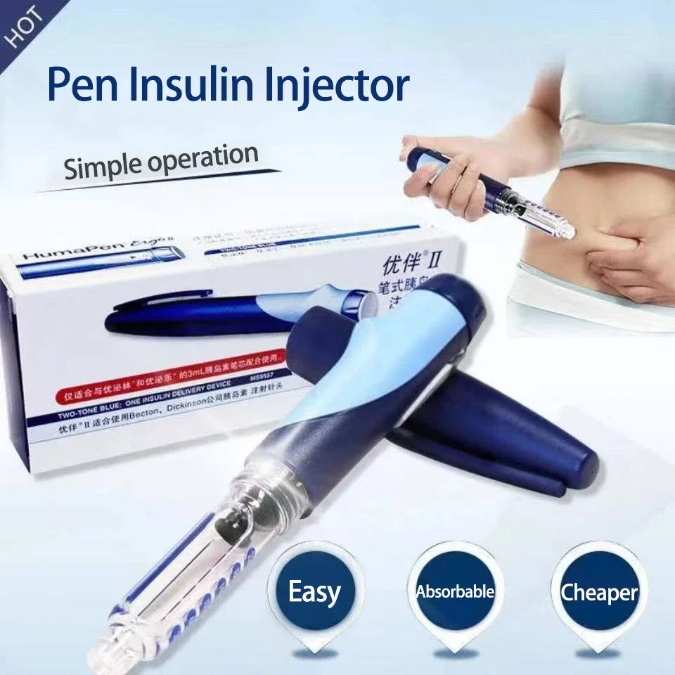 

Portable Lilly Huma lancing Pen Ergo 2 syringe Insulin lancet Pen 3ml Diabetic Products Blood Sugar Injection for Diabetes 25/50