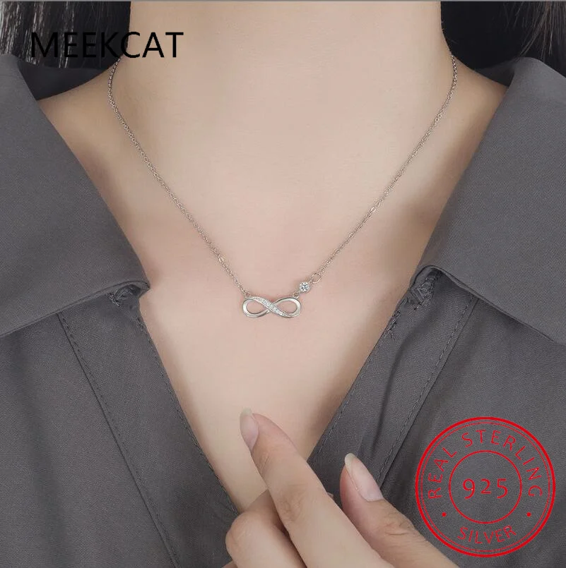925 Sterling Silver Fine Jewelry Best Friend Forever Infinity Love Pendant Necklaces for Women Gifts Silver Chain pendant necklace silver necklace silver pendant