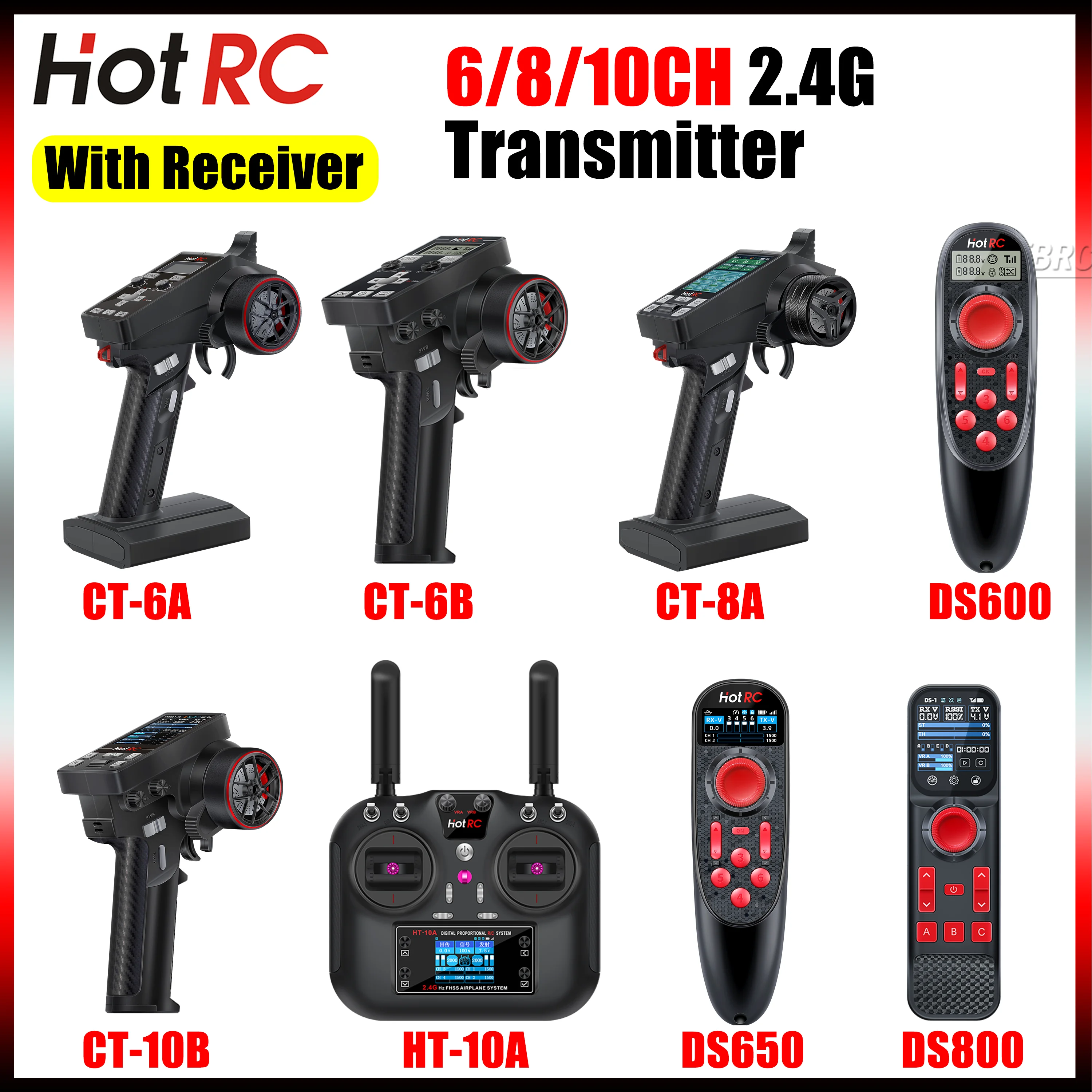 Émetteur RC 6CH/8CH/10CH avec récepteur - Flysky