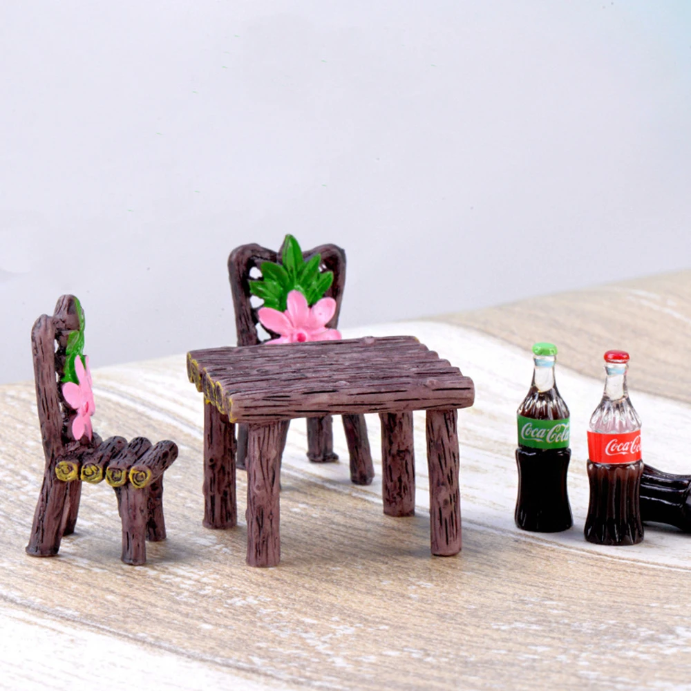 Mini Fairy Garden Chair para Home Decor, ornamentos, estatuetas, DIY, aquário, Dollhouse Acessórios, Decoração, 1 Conjunto