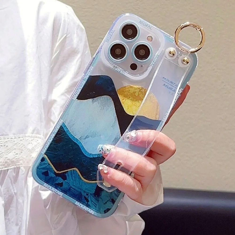 Scenic Mountain Soft Wrist Strap Phone Holder Case by SoCouple