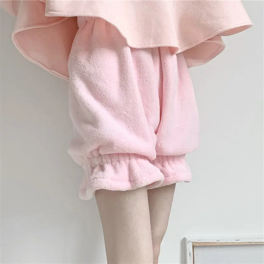 Safety Shorts Autumn Winter Lolita Safety Short Pants Women Cute Plush Warm Pumpkin Shorts Kawaii JK Bloomers Shorts Underwear