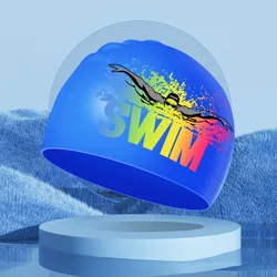 Caps Ears Protect Waterproof Silicone Elastic Silicone Swimming Hat Elastic Diving Hat Letter Swim Cap Swimming Caps