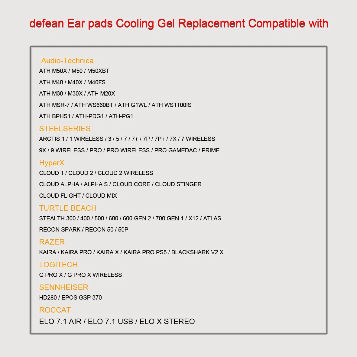 Fabric Earpads Cushion Earmuffs for Wireless Gaming Headset