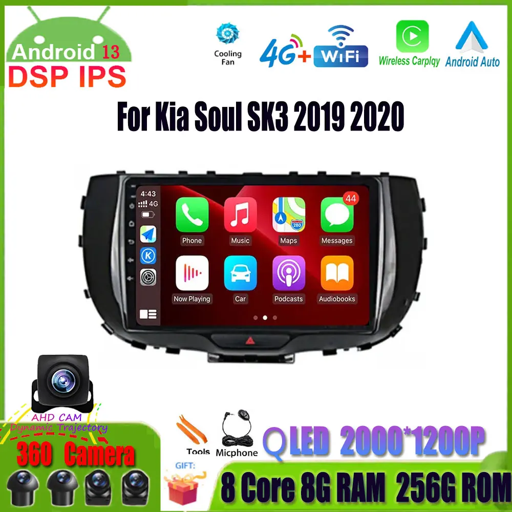 

For Kia Soul SK3 2019 2020 Video Player GPS Android Auto Navigation 9'' Android 13 Car Radio Multimedia 2din QLED No DVD RDS BT