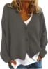 Women's Floral Print Long Sleeve V-Neck Sweaters Button Down Ribbed Cuffs Knit Cropped Cardigan Sweater 4
