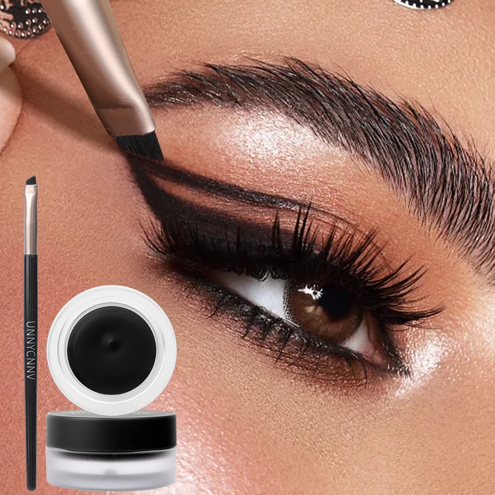 2 v 1 eyeliner obočí gel šlehačka s kartáč vodotěsný long-lasting matná černá hnědá snadný nést eyeliner korejské líčení kosmetický