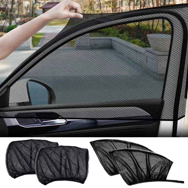 Car window sunshade 2PCS Sedan/SUV Car Sun Shade Styling Accessories Auto UV Protect Curtain Side Window Sunshade Mesh Sun Visor Protection Films