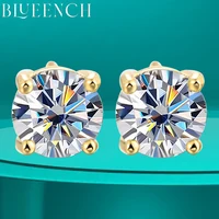 BLUEENCH 1.0ct Moissanite Earrings for Women Lab Grown Diamond Ear Studs 925 Sterling Silver Fine Jewelry Gift