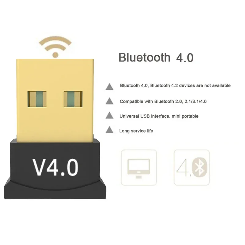 무료 배송 USB 블루투스 4.0 어댑터 무선 동글 호환 V 4.0 USB 2.0 송신기 오디오 수신기 Windows 노트북 용