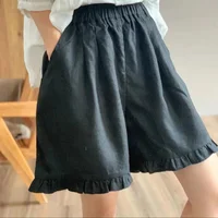 Ruffles Shorts Women M-4XL Sweet Loose Vintage Korean Style Summer Casual Temperament College Simple All-match Fashion Classic - Image 5