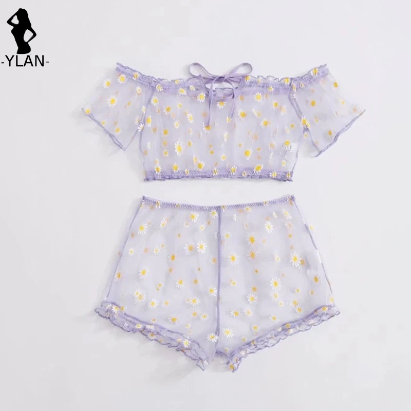 Description Picture 5 of itemStrapless Bra Set Women Intimates Sheer Gauze Ruffles Lingerie Set Sexy Off Shoulder Underwear Fancy Temptation Erotic Lingerie