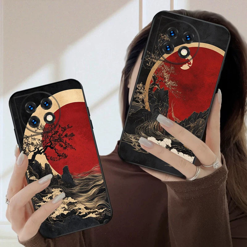 Sunset Black River Silicone Soft Phone Case