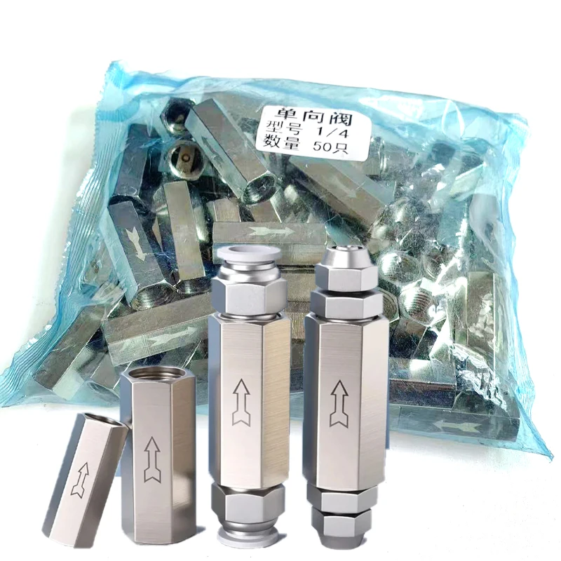 

5pcs Brass Pneumatic Check Valve 6mm 8mm 10mm 12mm 1/4 OD Hose Full Port One Way Non-return Valve For Air Compressor