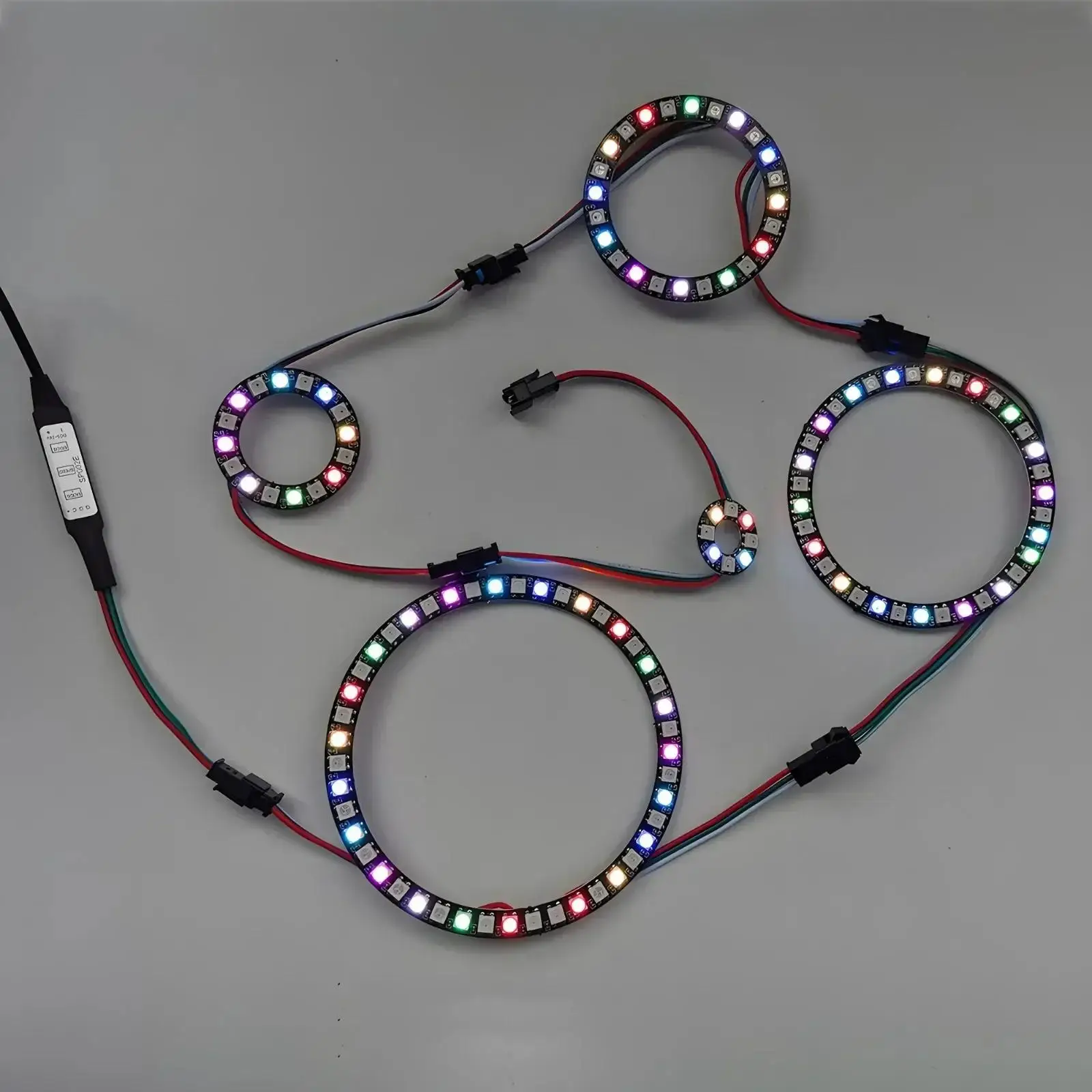 PLR WS2812B 5050 RGB LED 링 7/8/12/16/24비트 램프 조명 (내장 드라이버 포함) WS2812 아두이노 라즈베리 파이용