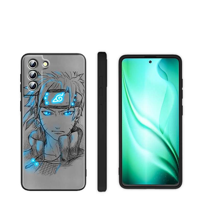 Naruto Sáng Tạo Vẽ Tay Dành Cho Samsung Galaxy Samsung Galaxy S22 S21 S20 FE Cực Pro Lite S10 5G S10E S9 S8 plus Chống Sốc Dẻo Màu Đen Ốp Lưng Điện Thoại cute samsung phone case Cases For Samsung