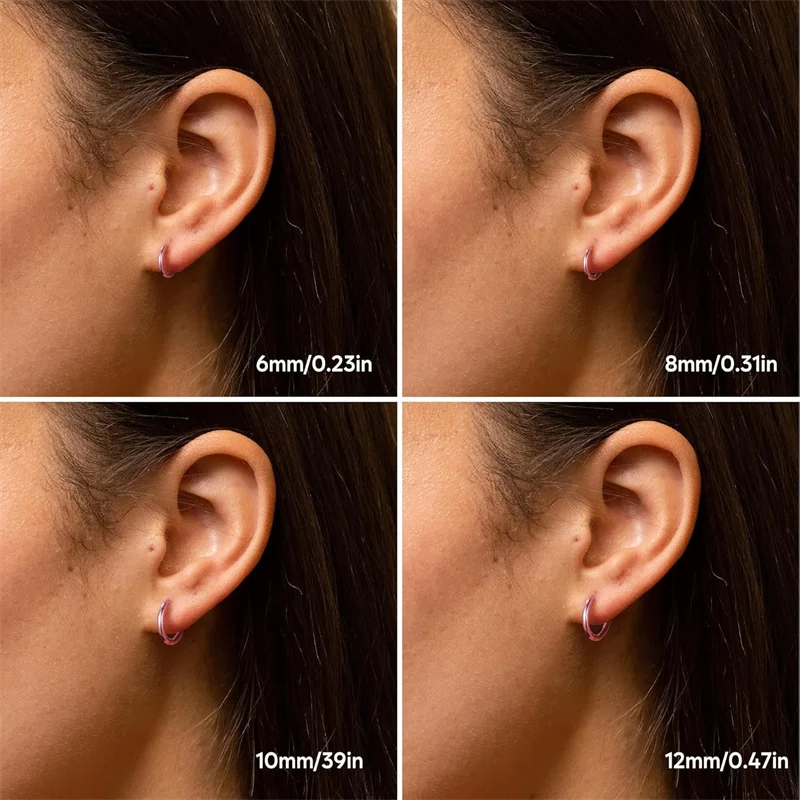 4Pair/set Stainless Steel Circle Hoop Earrings For Women Classic Small Helix Hoops Loop Ring Huggie Cartilage Piercing Jewelry_voghion.com