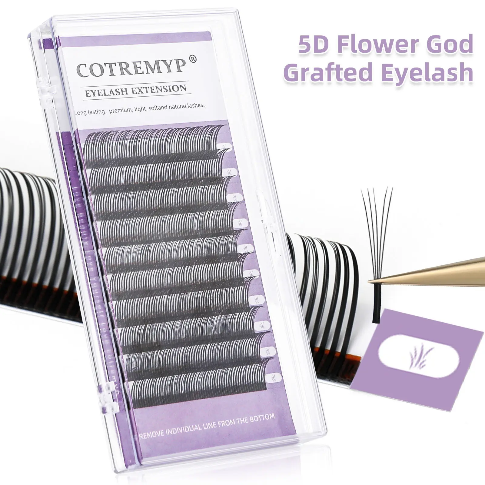 

5D Flora Individual Lashes Easy Fan mink Eyelash Extensions Volume 12 Rows W Style Natural Soft false eyelashes for professional