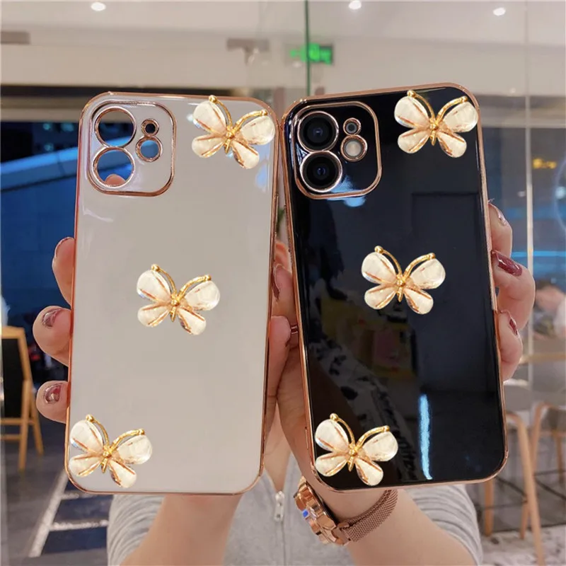 3D Butterfly Smooth Soft Silicone Phone Case For huawei y9s y6p y7a y9a nova 8i 8se 3i y9 2019 p smart plating Back Cove_voghion.com