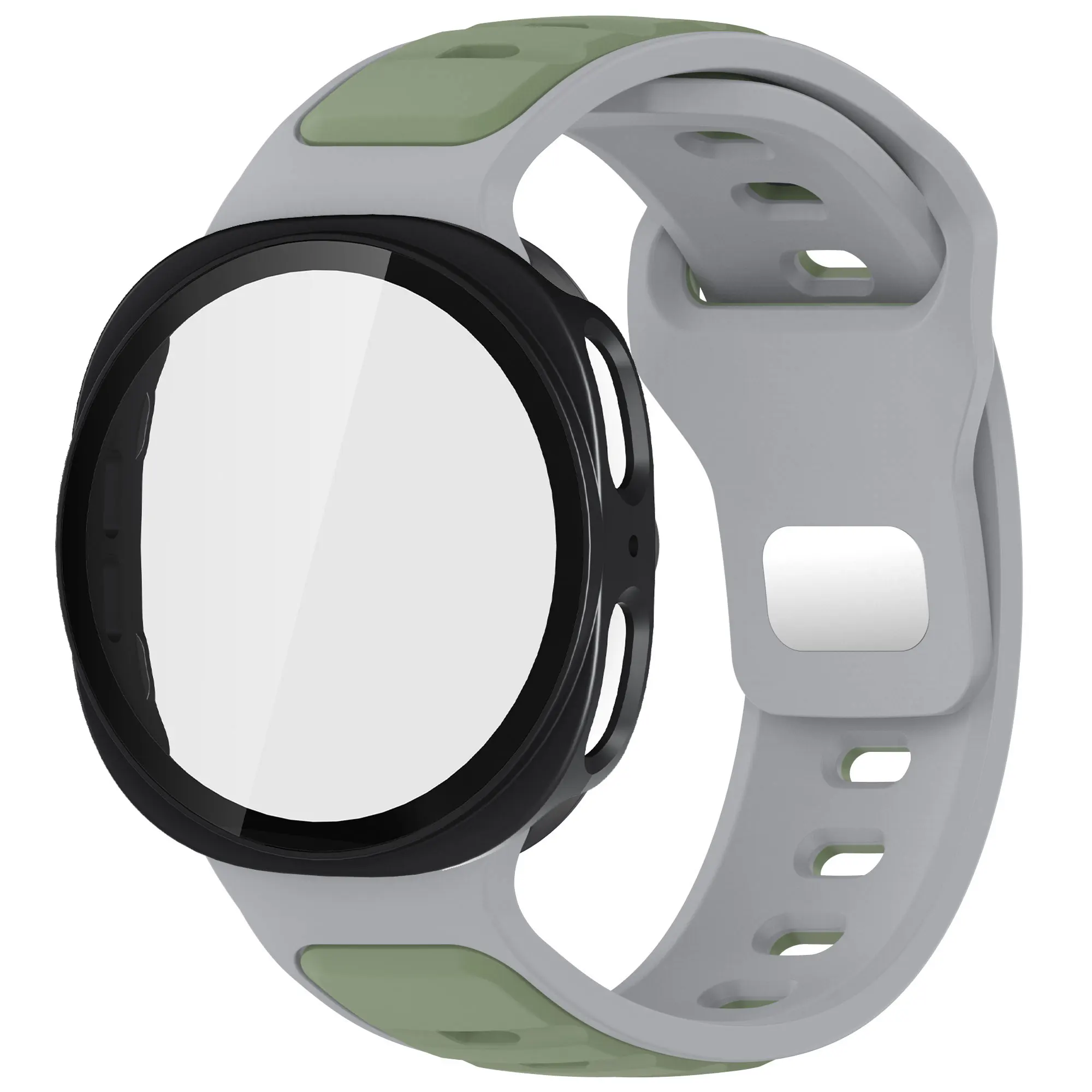 Premium Tempered Glass Protective Case with Silicone Strap