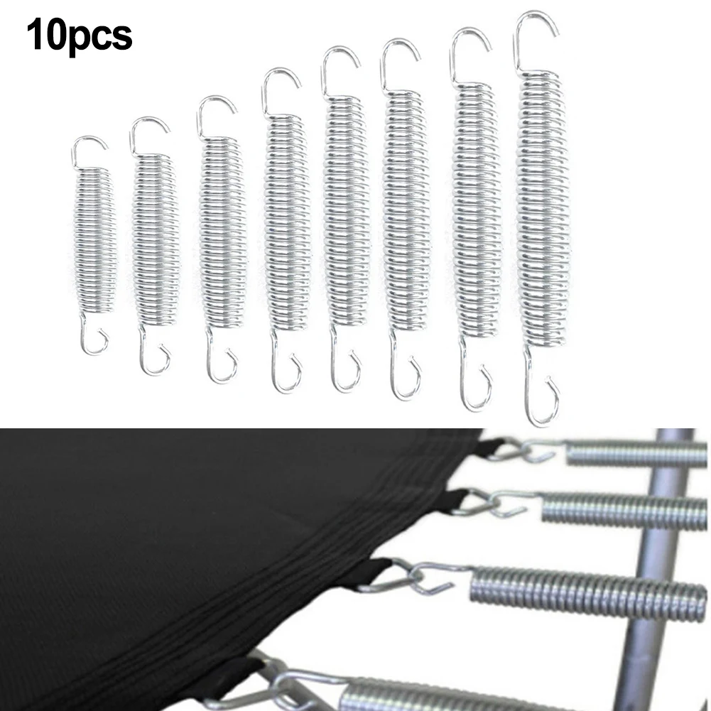 Trampoline Springs 10pcs 70 Carbon Steel Corrosion-resistant Good Elasticity Uniform Force New Waist Drum Design High Strength