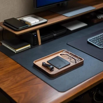 Vassoio portaoggetti in legno massello di noce Piatto organizer da tavolo minimalista Tavolino da caffè e tè Vassoio da portata Articolo decorativo per la casa