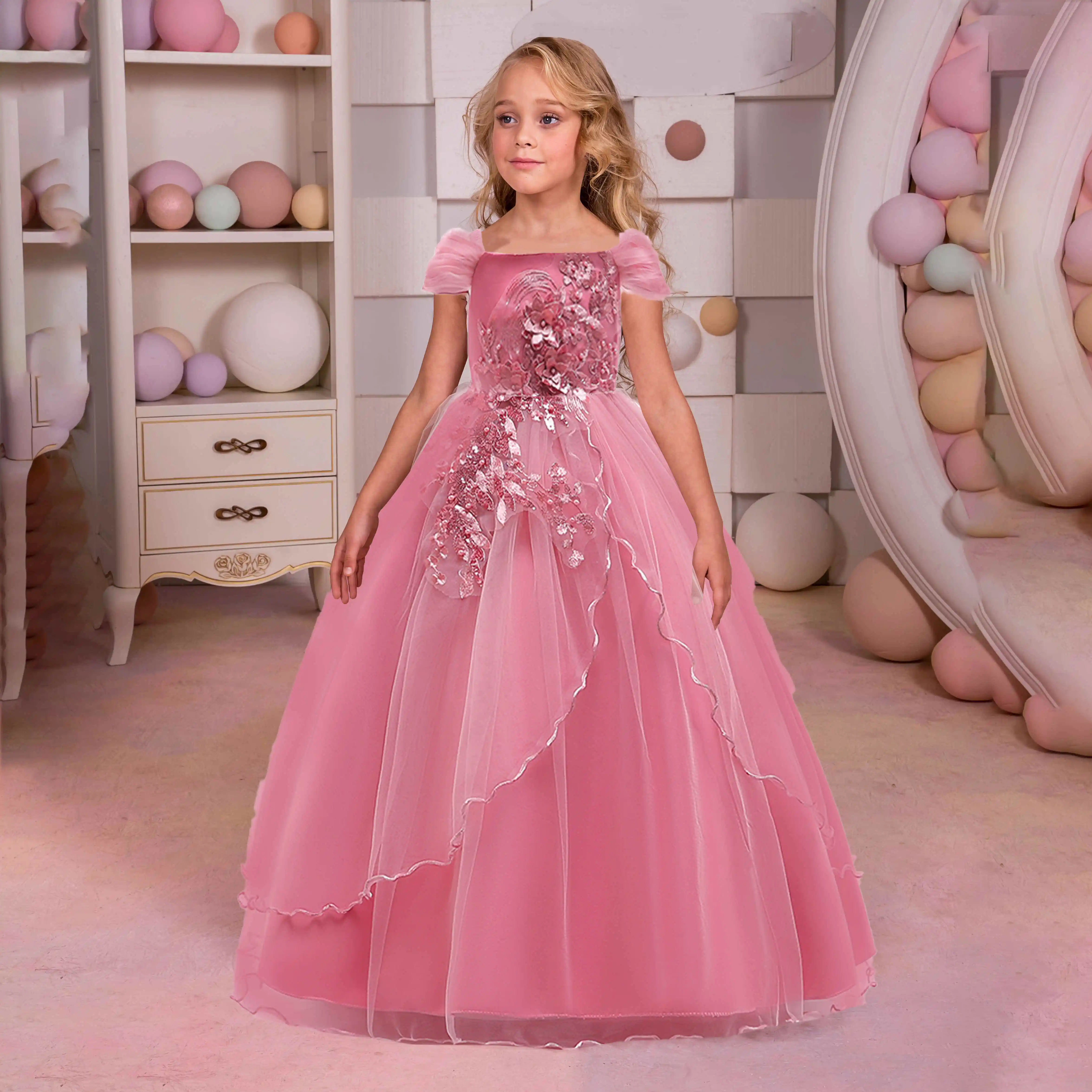 Baby Flower Girl Dresses Kids Girls | Baby Pink Princess Costume Dress -  Baby Girl - Aliexpress