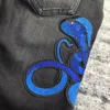 me embroidery python snake distressed jeans 6