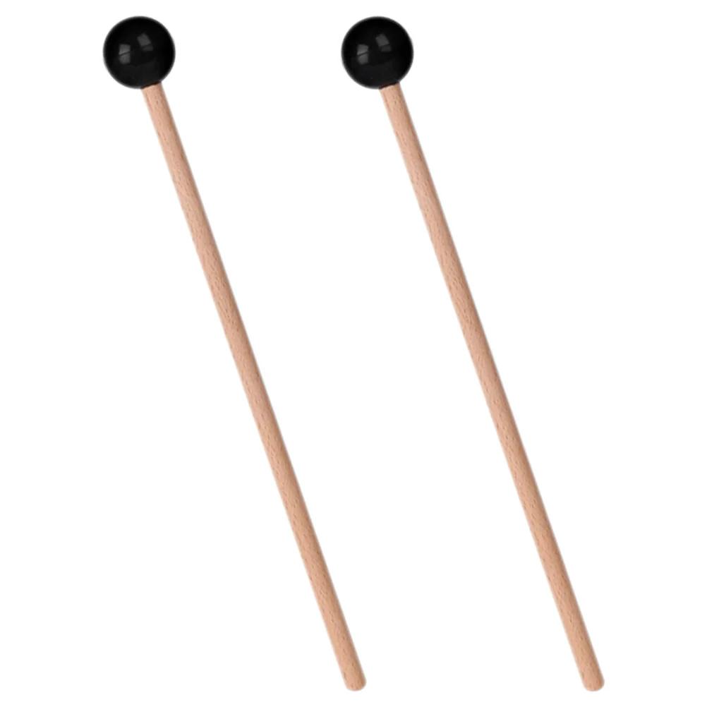 

2 Pcs Ethereal Bass Drum Sticks Mallets with Wood Handle Music Instrument Steel Rubber Percussion