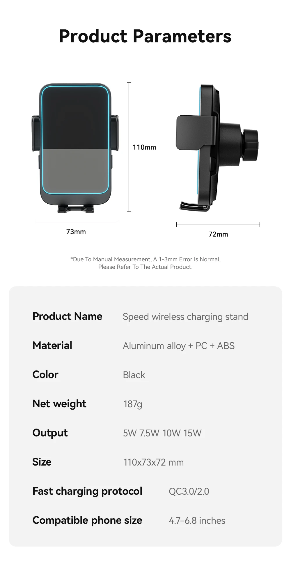 15W Car Phone Holder Wireless Fast Charging Stand Air Vent Mount For iPhone 16 1