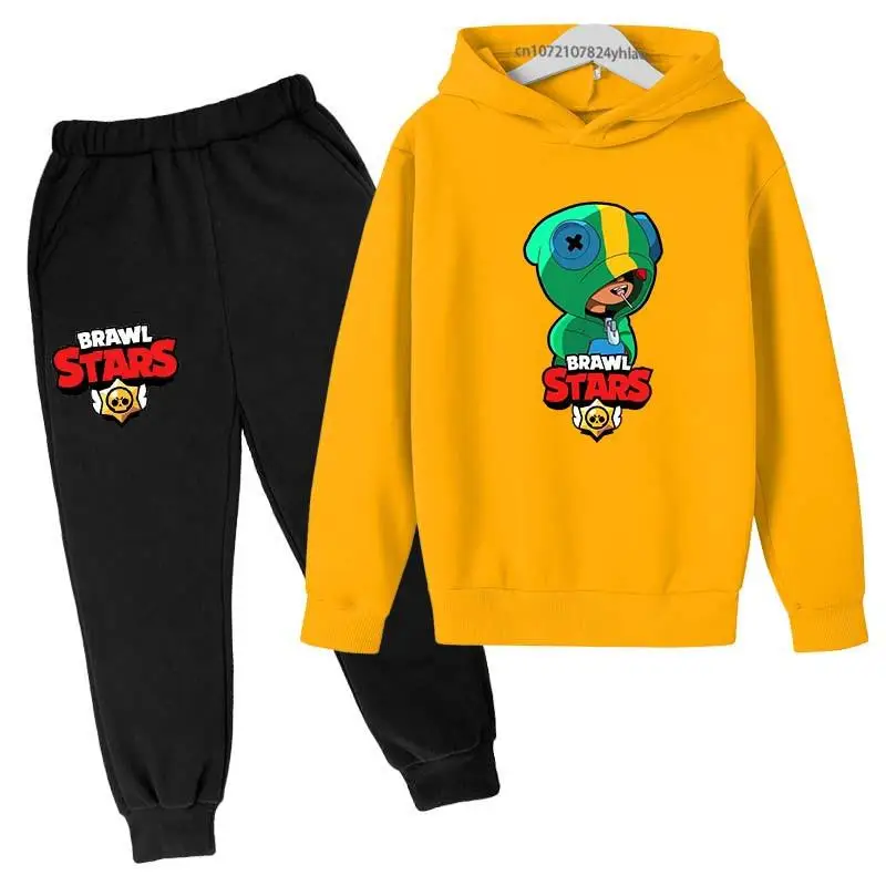 thumbnail image 1 of Conjunto de 2 piezas con capucha y pantalones para niños y niñas, chándal con estampado de juego de moda para primavera y otoño, de 3 a 13 años, trajes clásicos de anime, 1 of 5