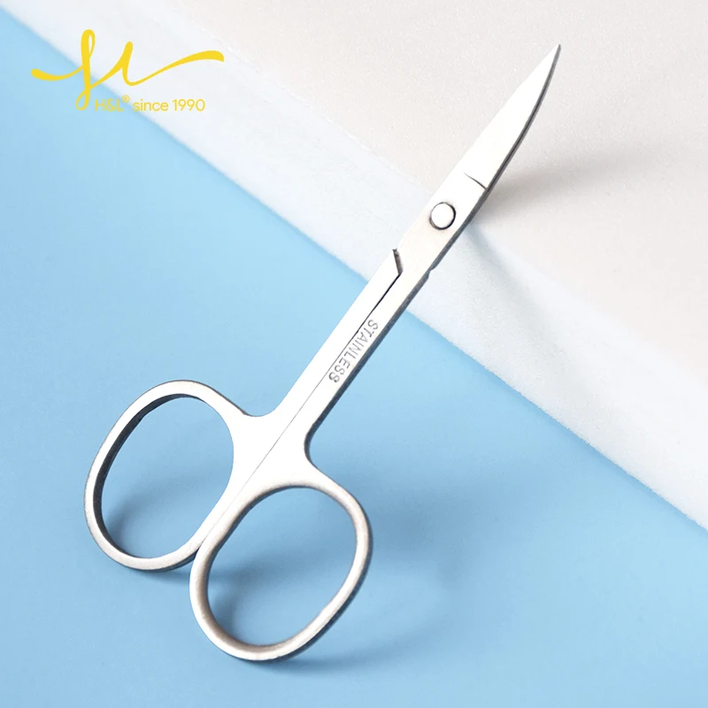 

H&L SINCE 1990 Eyelash Scissors For Trimming Eyelashes And Eyebrows Silver Color High Quality Small Portable Scissors