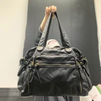 Women's Fashion Retro Tote Bag Soft PU Leather Large Capacity Shoulder Bag Y2K Punk Multi Pocket Crossbody Handbag - Image 4