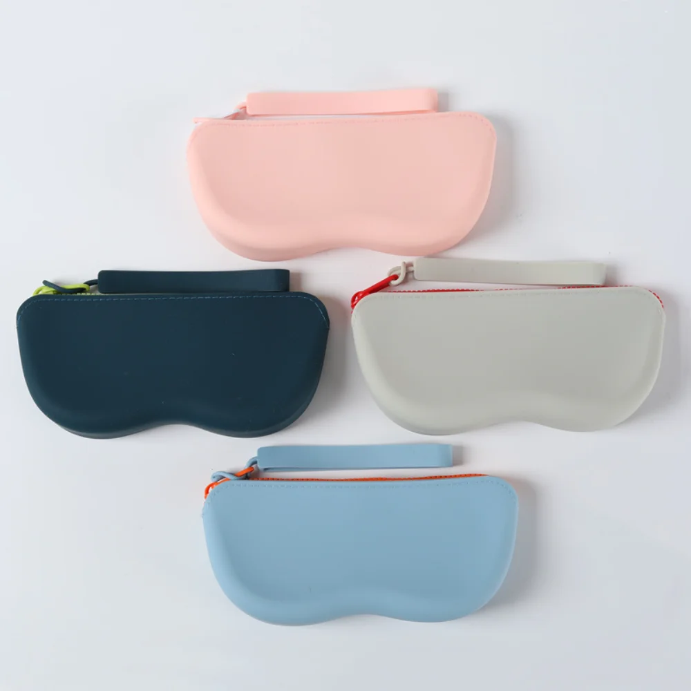 Creative Soft Silicone Zipper Glasses Bag Storage Waterproof Bag Cosmetic Coin Bag for Women Girls Dustproof Glasses Box
