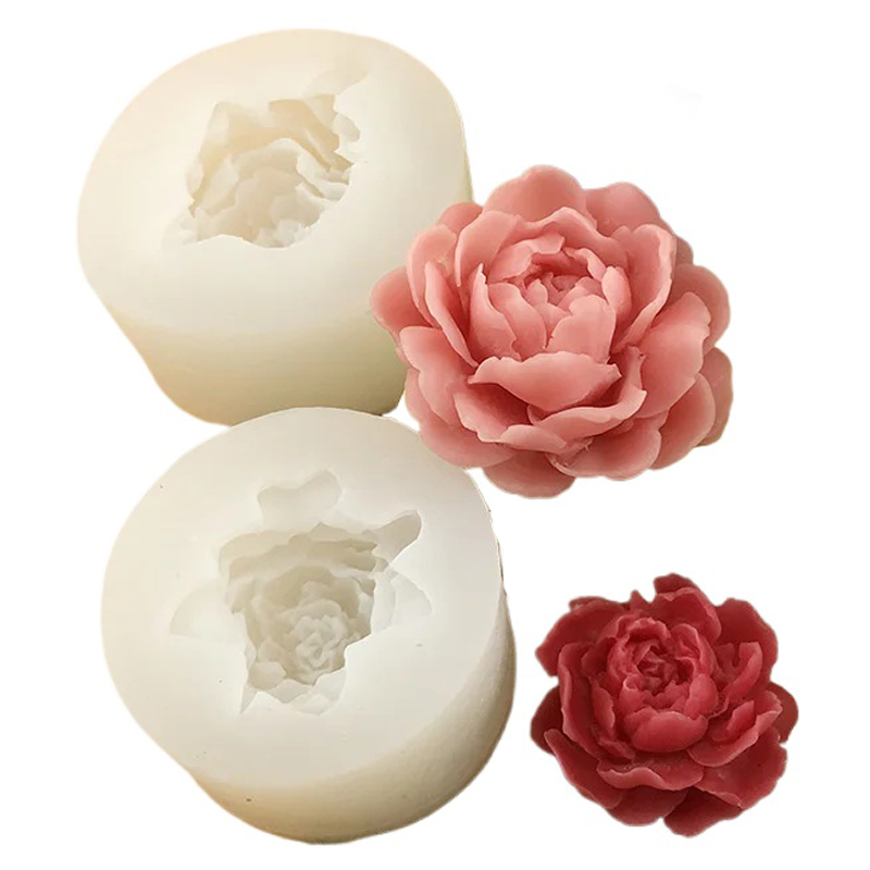 3D Jasmine Flower Candle Silicone Mould DIY Rose Peony Flower Gypsum Soap Resin Crafts Cement Mold Chocolate Cake Baking Tools