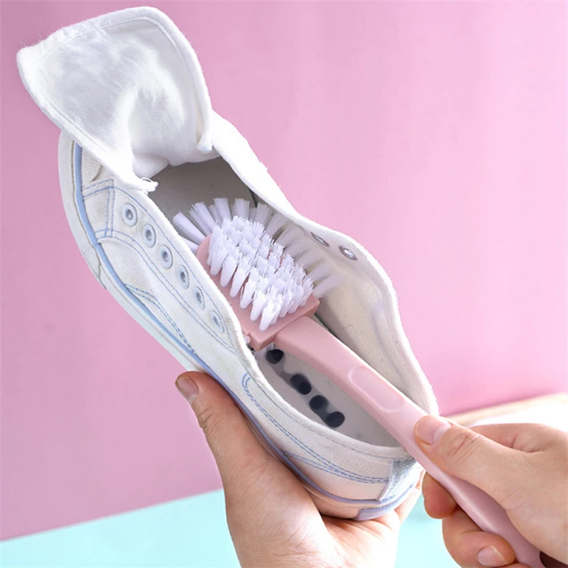 Multifunctional All-round Five-sided Shoe Washing Brush Household Plastic Long-handled Soft-bristle Shoe Brush Multifunctional