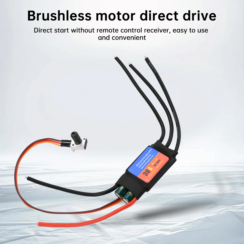 Contrôleur ESC 60A/30A installé dans une voiture RC, prêt pour une utilisation haute performance.