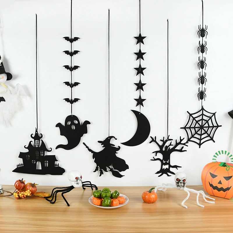 

Halloween Decoration Bat Skull Ghost Hanging Ornament Scary Horror Garland Halloween Party Supply Haunted House Home Decorations