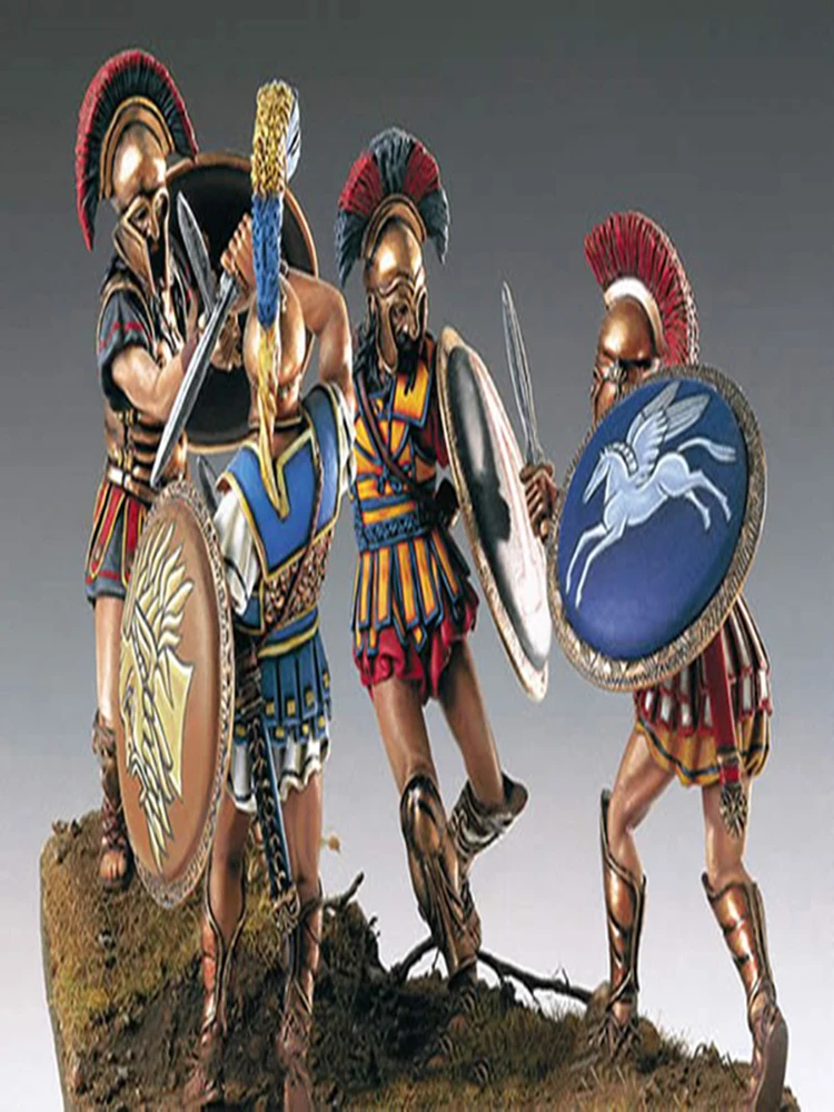 

Resin Figure 1/32 54mm ancient warrior stand include 4 (WITH BASE ) Model Unassambled Unpainted Figure Building Kit